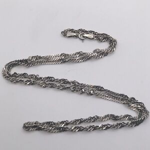 Vtg Sterling Silver Twisted Link Chain 24” / 4mm / 11g